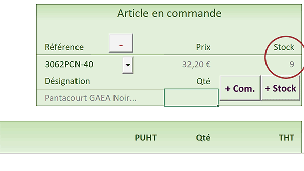 Stock mis à jour en base de données Excel après validation de la facture client par le code VBA