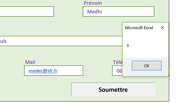 Trouver dernière ligne de la base de données Excel pour procéder inscription enregistrement en VBA