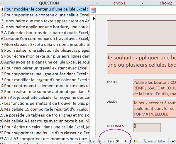 Générer aléatoirement enregistrements formulaire sur requête SQL avec RND exécutée en VBA Access