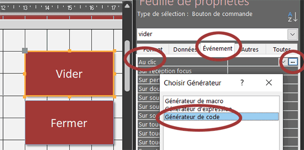 Déclencher un code VBA Access au clic sur un bouton de formulaire