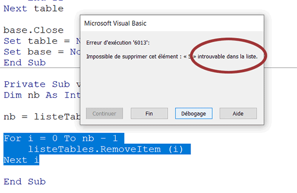 Erreur VBA au moment de vider la liste déroulante