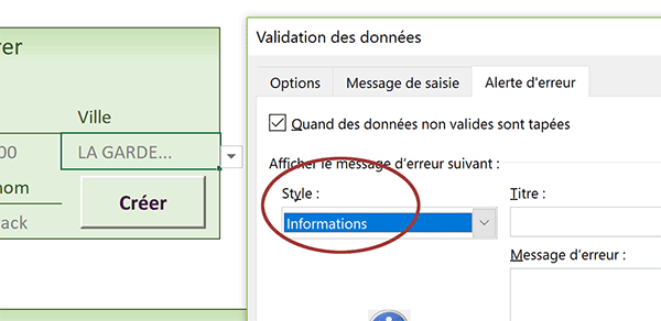 Validation des données Excel pour autoriser la saisie de villes non prévues dans la liste déroulante