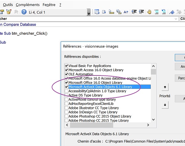 Références VBA Access pour piloter boîtes de dialogue et fichiers et dossiers du disque par le code