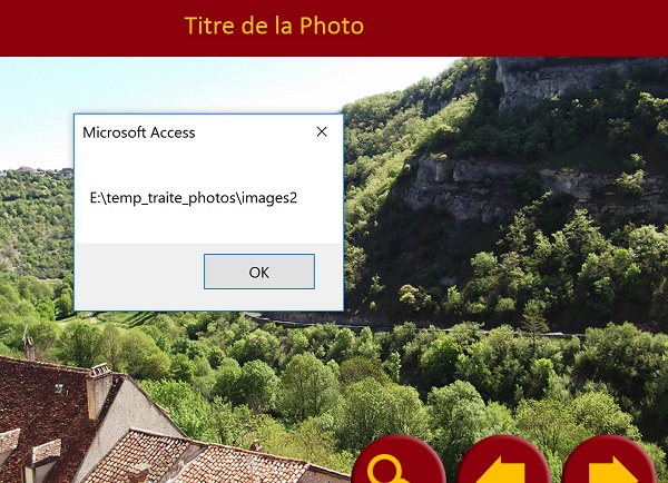 Récupérer chemin et nom dossier désigné par boîte de dialogue en Visual Basic Access