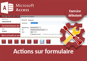 Actions sur formulaire, exercice Access