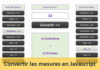 Application de conversion des mesures en Javascript