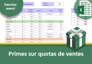 Attribuer des primes selon des quotas de vente