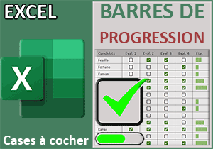 Barres de progression avec des cases à cocher Excel
