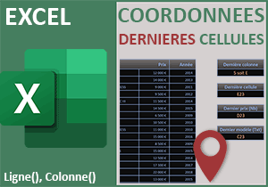 Calculer les coordonnées des dernières cellules avec Excel