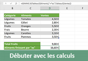 Calculs simples rapides et automatiques avec Excel