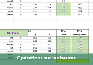 Calculs sur les heures et dates dans Excel