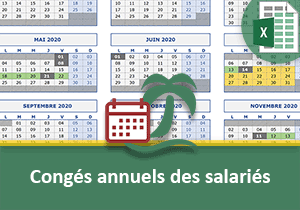 Calendrier Excel des congés annuels des salariés