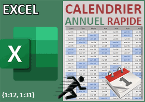 Calendrier annuel facile et rapide avec Excel