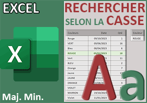 Chercher selon les différences Majuscules Minuscules