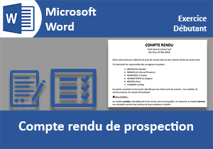 Compte rendu, exercice Word débutant