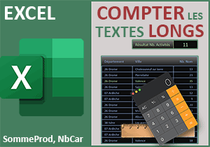 Compter les textes longs dans un tableau Excel