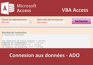 Connexion aux données en Visual Basic Access