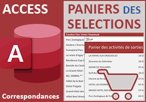 Construire un panier de sélections avec Access