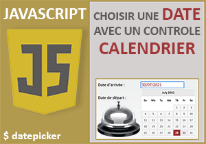 Contrôle calendrier sur une page Web en Javascript