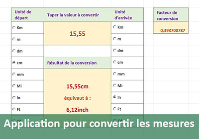 Convertir les unités de mesure avec Excel