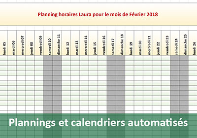 Créer des calendriers et plannings automatiques avec Excel