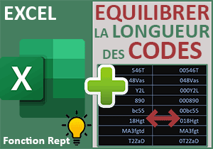 Créer des codes produits homogènes en caractères avec Excel