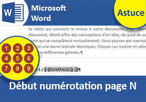 Débuter la numérotation à partir de la troisième page