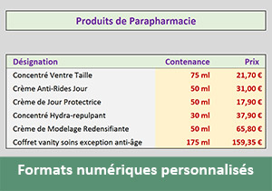 Didacticiel Excel pour apprendre à créer des formats numériques