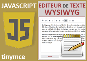 Editeur de texte Wysiwyg avec boutons de mise en forme Html