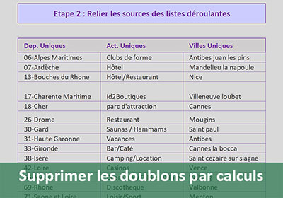 Eliminer automatiquement les doublons par calculs Excel