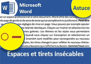 Espaces et tirets insécables avec Word