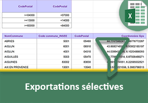 Exportations sélectives avec Excel