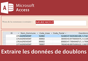 Extraction des données de doublons avec Access