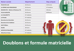 Extraire les valeurs uniques groupées par calcul matriciel