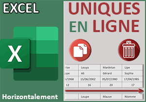 Extraire les valeurs uniques sur une ligne horizontale