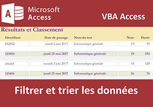 Filtrer et trier les données en VBA Access