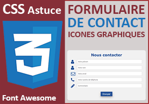 Formulaire de contact avec icônes graphiques en Css