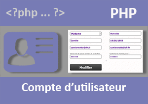 Formulaire du compte utilisateur authentifié