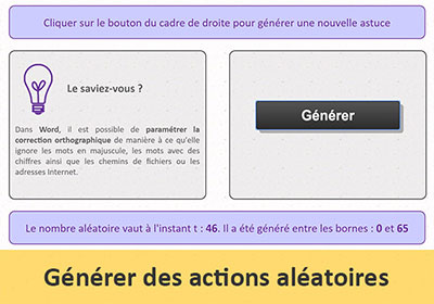 Générer des actions aléatoires en Javascript