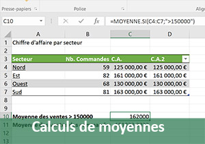 La moyenne conditionnelle avec Excel, moyenne selon critères