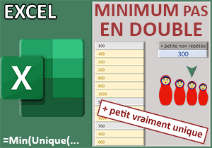 La plus petite valeur non répétée avec Excel