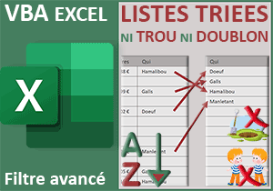 Liste déroulante Excel triée sans trous ni doublons