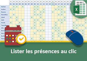 Liste des présences au clic sur une date