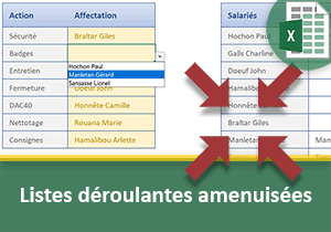 Listes déroulantes aux choix amenuisés