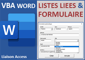 Listes liées et connexions externes en VBA Word