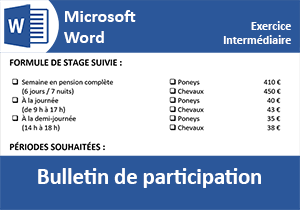 Mise en page d un bulletin d inscription Word