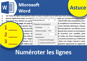 Numérotation des lignes d un document Word