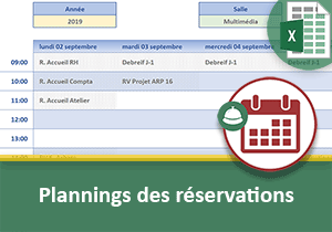 Plannings hebdomadaires des salles de réunion réservées