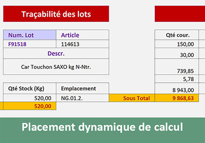 Positionner dynamiquement un calcul de synthèse Excel