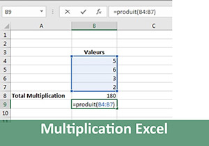 Réaliser une multiplication avec Excel